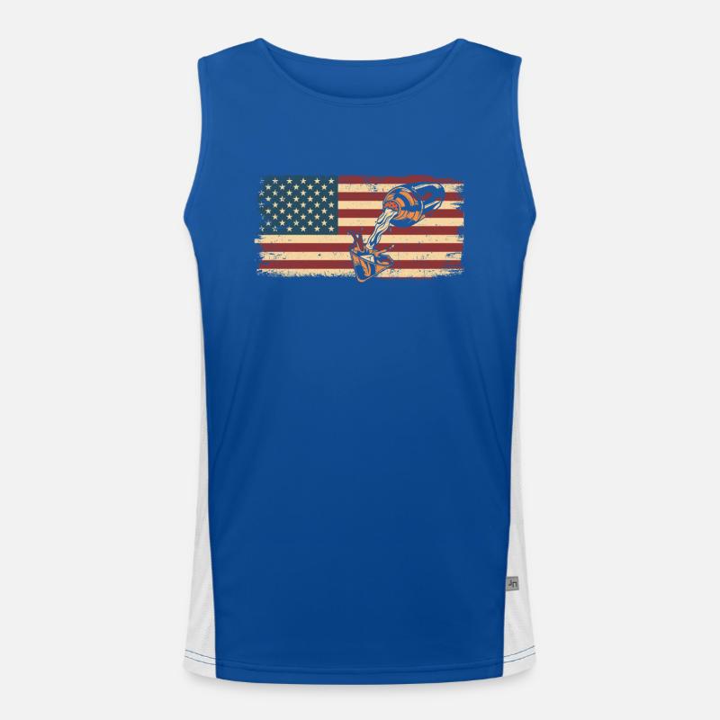 Bartender Mixologist American Flag Funktionelles Kontrast-Tank Top für Männer 