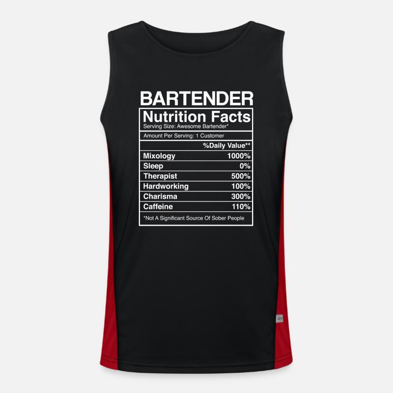 Bartender Mixologist Bartender - Men's Functional Contrast Tank Top  - black/red