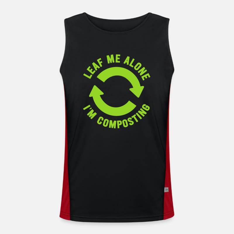 Leaf Me Alone I'm Composting Men's Functional Contrast Tank Top 
