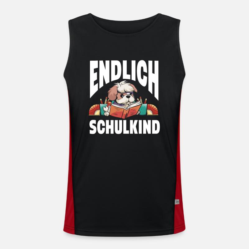 School 1. Grade Funktionelles Kontrast-Tank Top für Männer 