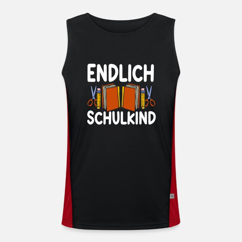 School 1. Grade Funktionelles Kontrast-Tank Top für Männer 