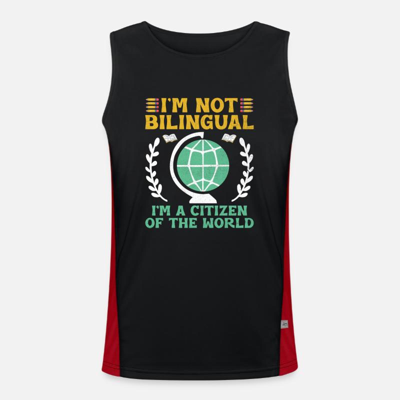 Fremdsprachenlehrer Schule Sprachlehrer Funktionelles Kontrast-Tank Top für Männer 