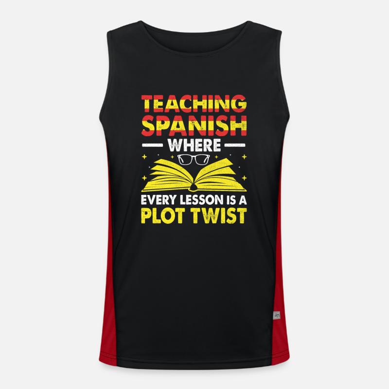 Fremdsprachenlehrer Schule Sprachlehrer Funktionelles Kontrast-Tank Top für Männer 