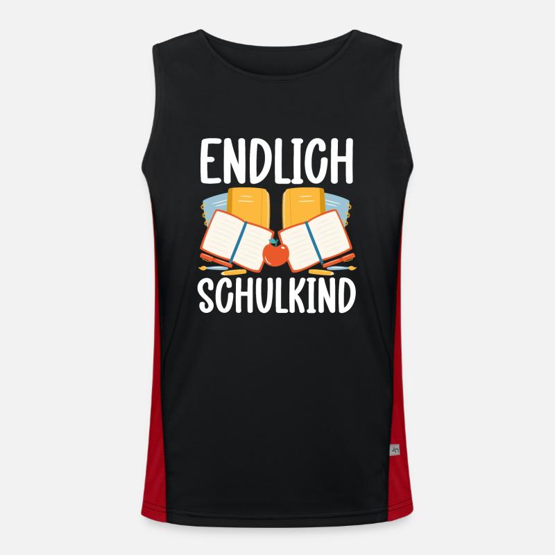 School 1. Grade Funktionelles Kontrast-Tank Top für Männer 