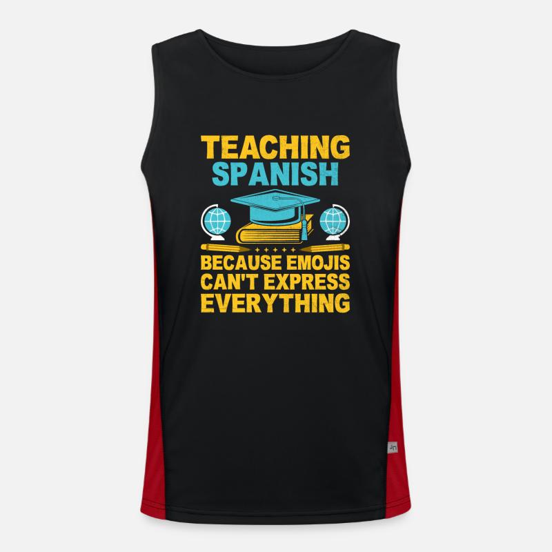Fremdsprachenlehrer Schule Sprachlehrer Funktionelles Kontrast-Tank Top für Männer 