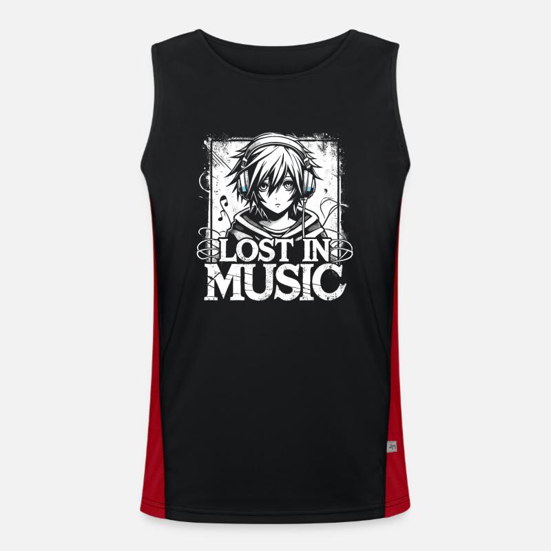 Art de l’anime et esthétique gothique pour la mode alternative Débardeur respirant contrasté Homme 