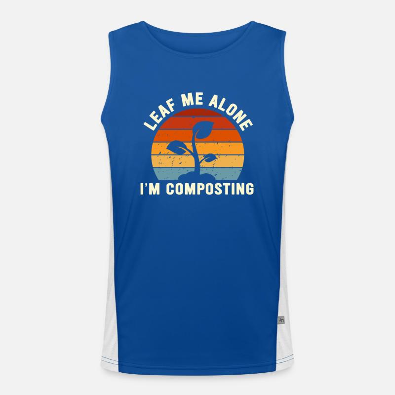 Leaf Me Alone I'm Composting Men's Functional Contrast Tank Top 