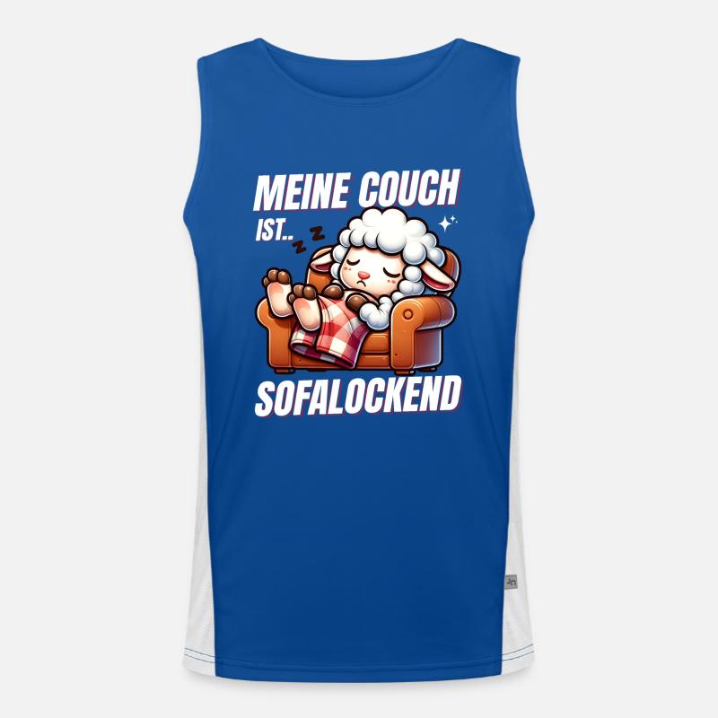 Funny sheep to sleep & chill Men's Functional Contrast Tank Top 