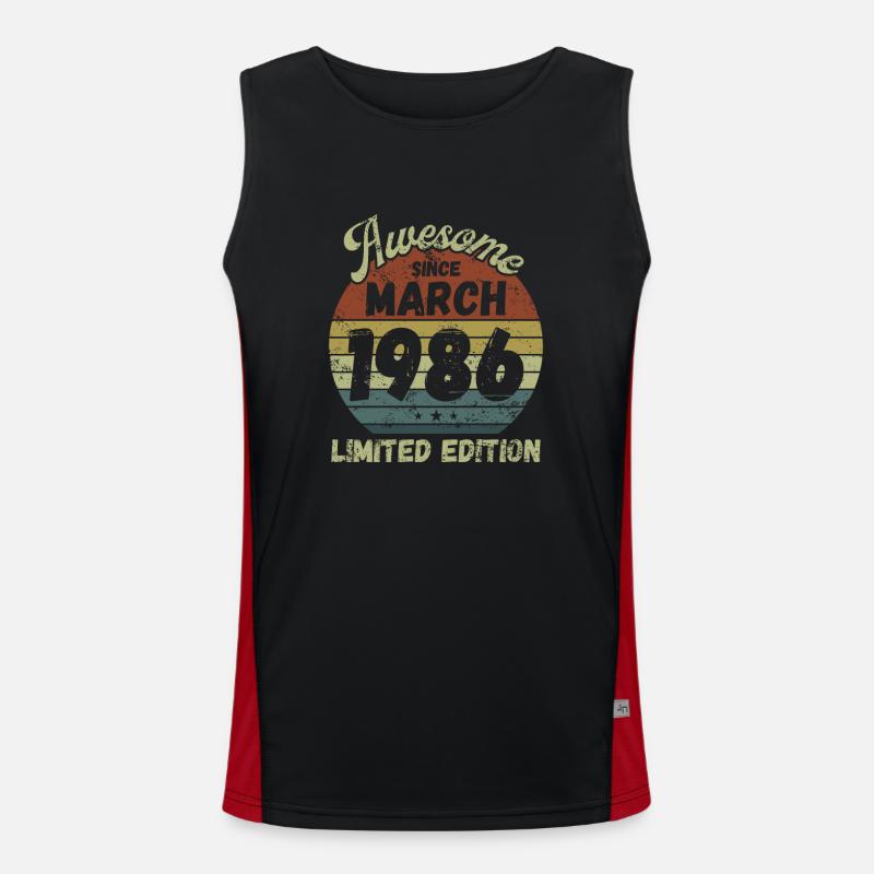 Awesome since March 1986 - Geburtstag Funktionelles Kontrast-Tank Top für Männer 