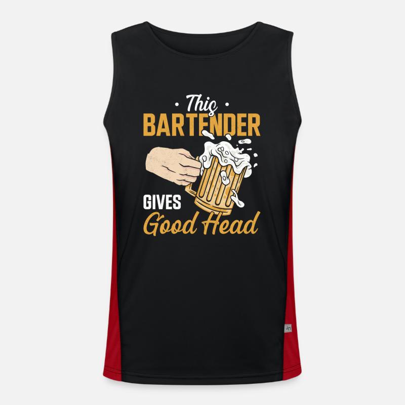 Bartender Mixologist This - Men's Functional Contrast Tank Top - black/red