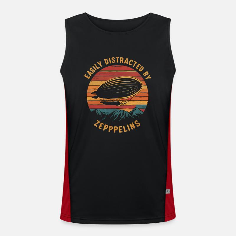 Luftschiff Zeppelin Geschenk Funktionelles Kontrast-Tank Top für Männer 