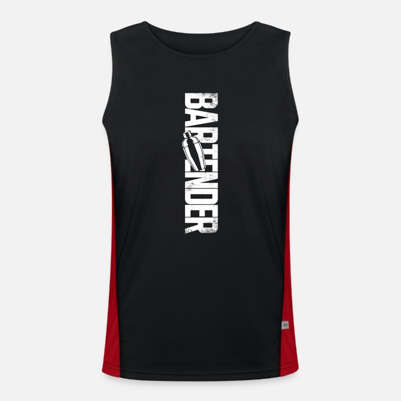 Bartender Mixologist Bartender - Men's Functional Contrast Tank Top  - black/red