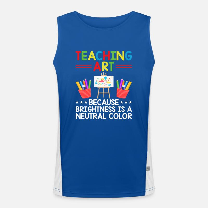 Kunstlehrer Schullehrer Lustige Kunstlehrer Scho Funktionelles Kontrast-Tank Top für Männer 