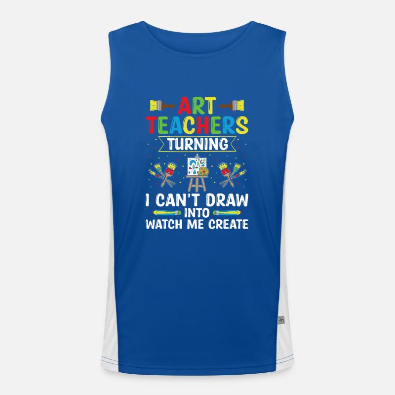 Kunstlehrer Schullehrer Lustige Kunstlehrer Scho Funktionelles Kontrast-Tank Top für Männer 