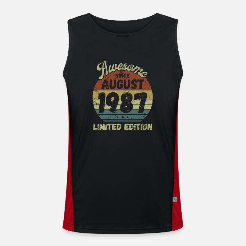 Awesome since August 1987 - Geburtstag Funktionelles Kontrast-Tank Top für Männer 