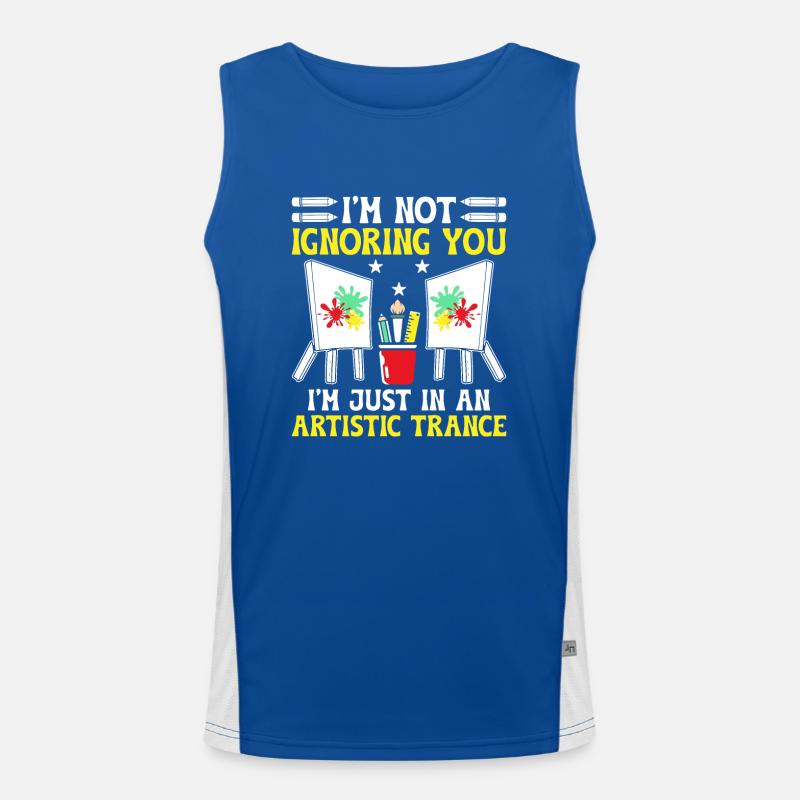 Kunstlehrer Schullehrer Lustige Kunstlehrer Scho Funktionelles Kontrast-Tank Top für Männer 