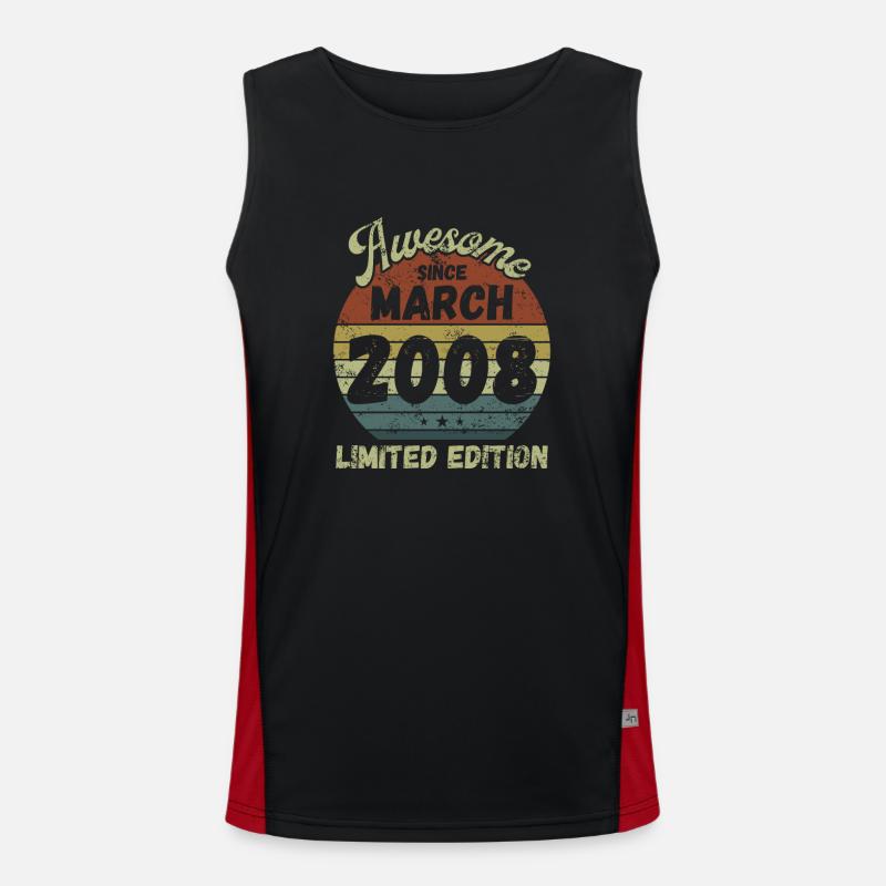Awesome since March 2008 - Geburtstag Funktionelles Kontrast-Tank Top für Männer 