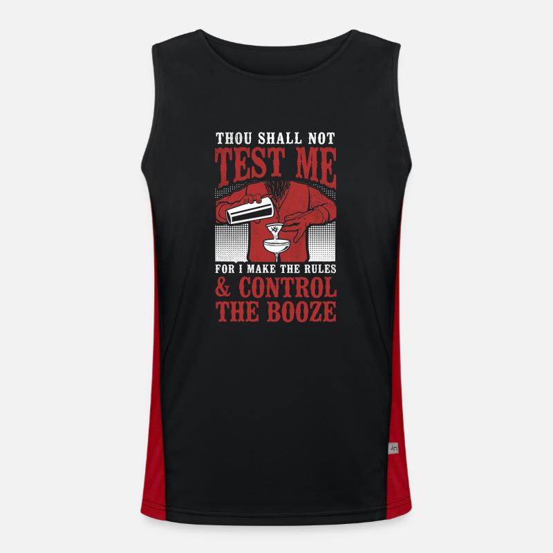 Bartender Mixologist Thou Shall Men's Functional Contrast Tank Top 