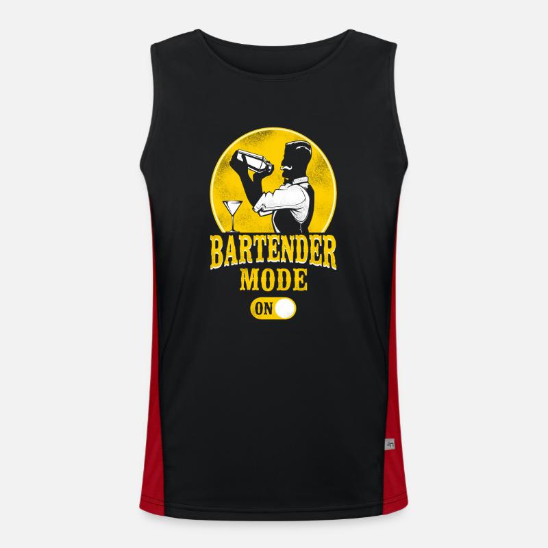 Bartender Mixologist Bartender - Men's Functional Contrast Tank Top  - black/red