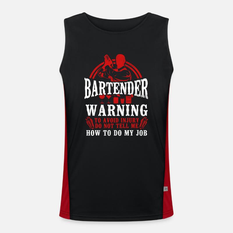 Bartender Mixologist Bartender - Men's Functional Contrast Tank Top  - black/red