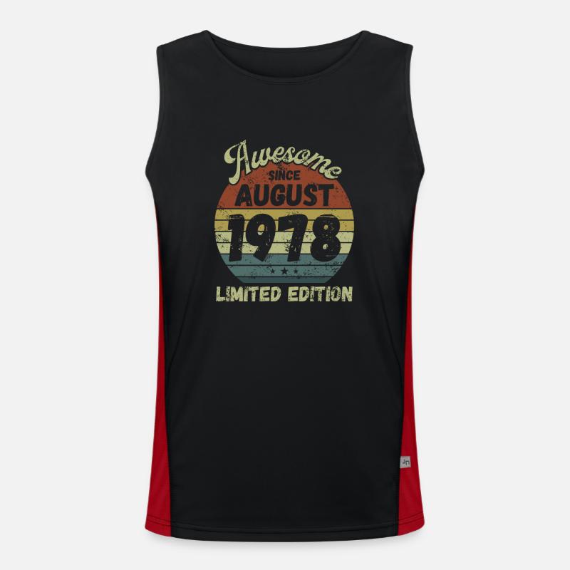 Awesome since August 1978 - Geburtstag Funktionelles Kontrast-Tank Top für Männer 