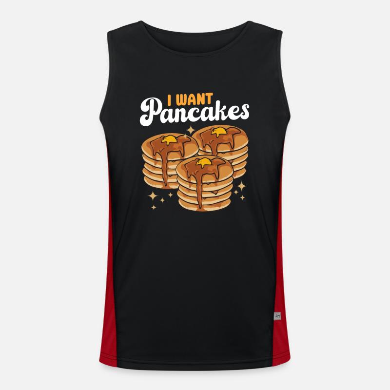Pancake Breakfast Pancakes - Men's Functional Contrast Tank Top - black/red