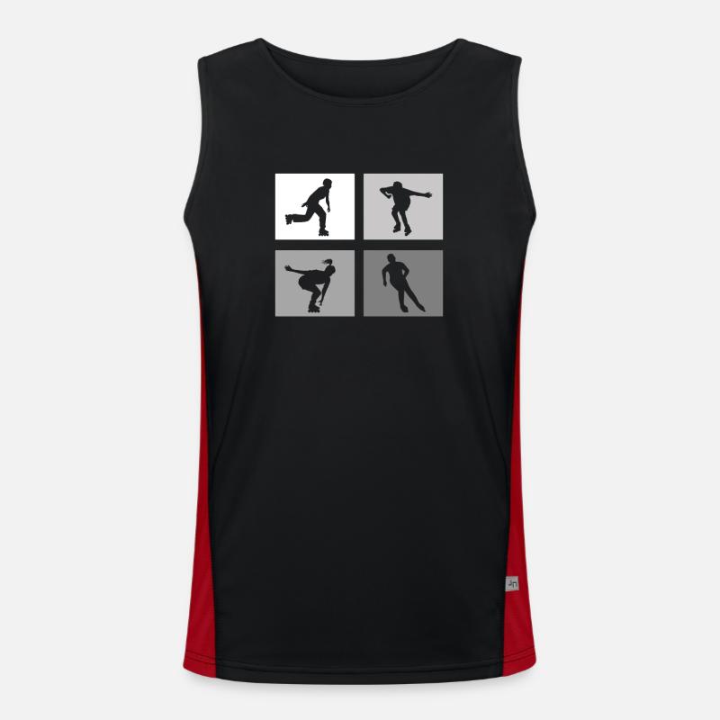 Inline-Skating Rollerskates Inline-Skater - Men's Functional Contrast Tank Top  - black/red
