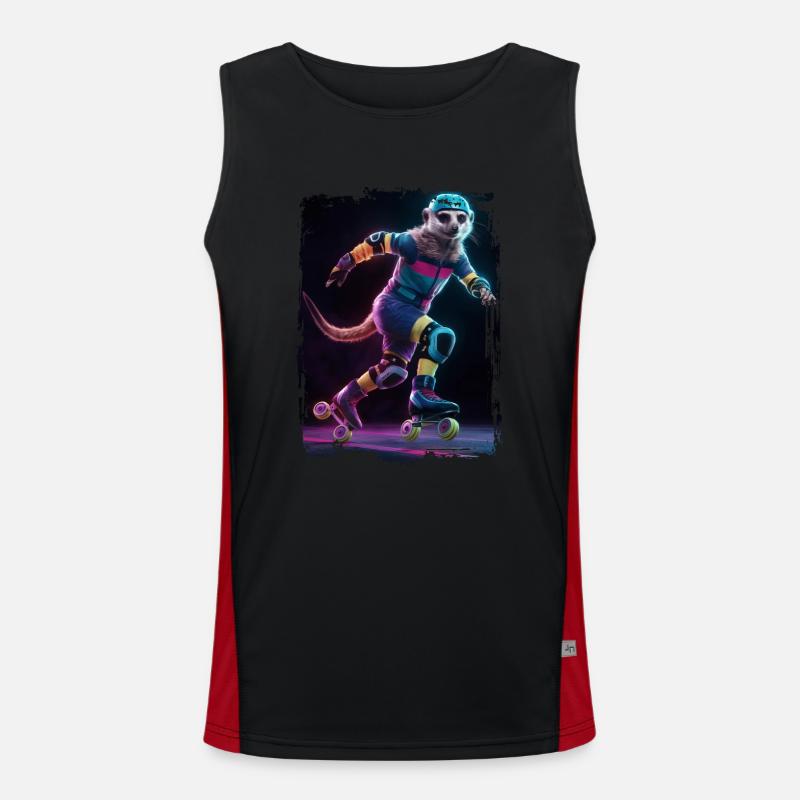 Erdmännchen Eiskunstlauf Geschenk Funktionelles Kontrast-Tank Top für Männer 