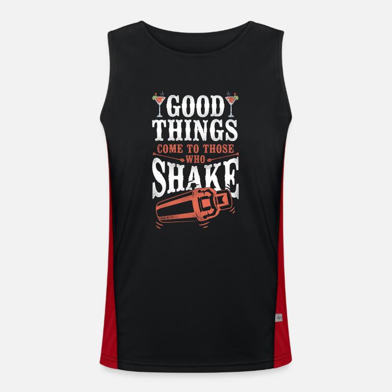 Bartender Mixologist Good Things - Men's Functional Contrast Tank Top  - black/red