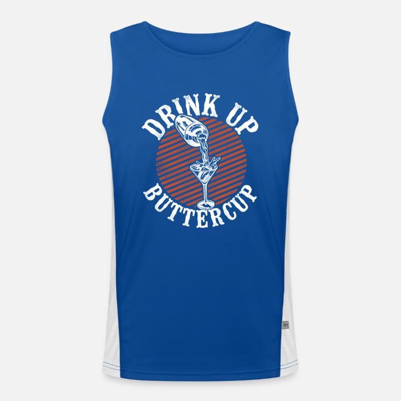 Bartender Mixologist Drink Up Men's Functional Contrast Tank Top 
