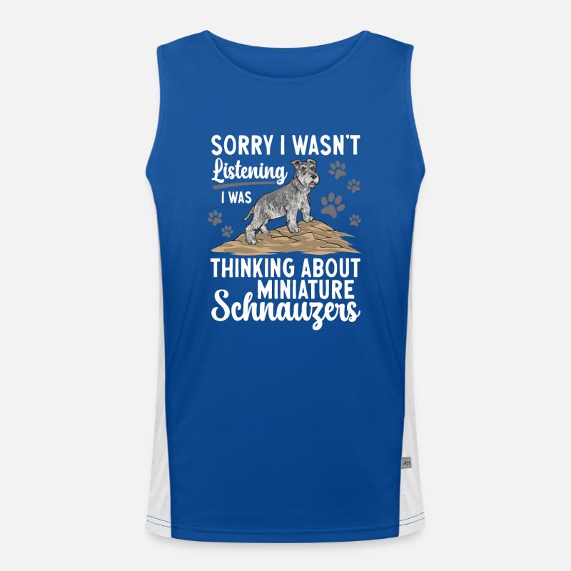 Miniature Schnauzer Dog Schnauzer Men's Functional Contrast Tank Top 