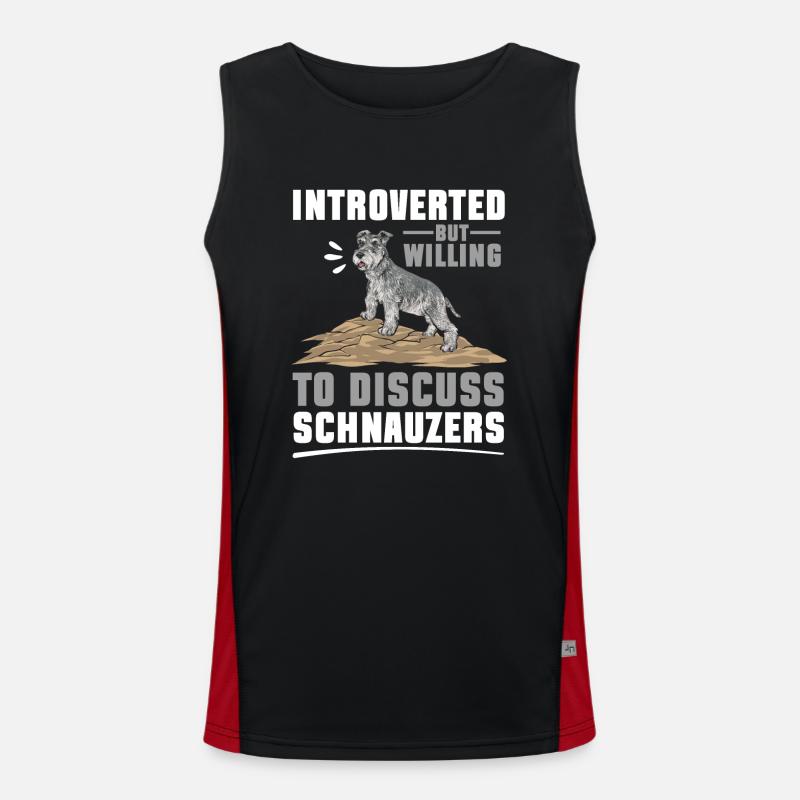 Zwergschnauzer Hund Schnauzer Funktionelles Kontrast-Tank Top für Männer 