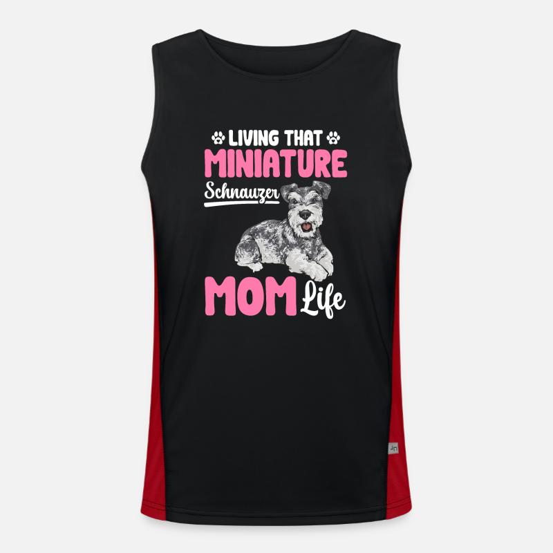 Zwergschnauzer Hund Schnauzer Funktionelles Kontrast-Tank Top für Männer 