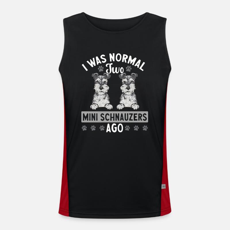 Zwergschnauzer Hund Schnauzer Funktionelles Kontrast-Tank Top für Männer 