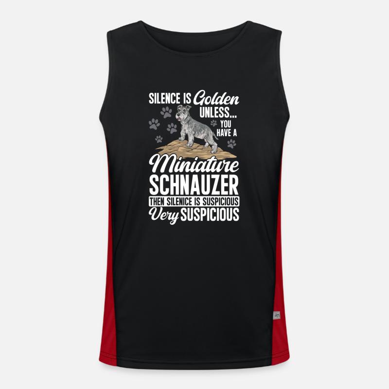 Zwergschnauzer Hund Schnauzer Funktionelles Kontrast-Tank Top für Männer 