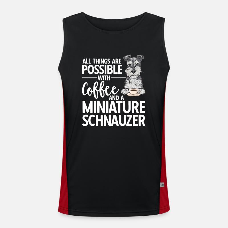 Zwergschnauzer Hund Schnauzer Funktionelles Kontrast-Tank Top für Männer 