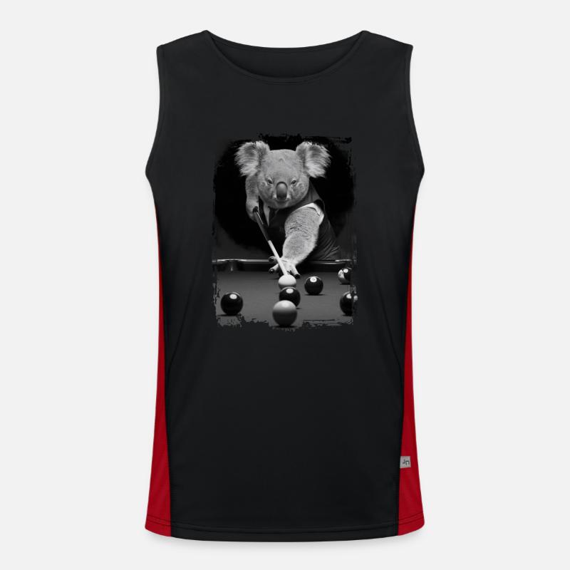 Koala spielt Billard Geschenk Funktionelles Kontrast-Tank Top für Männer 