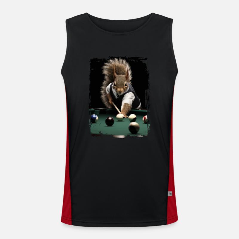 Eichhörnchen spielt Billard Geschenk Funktionelles Kontrast-Tank Top für Männer 