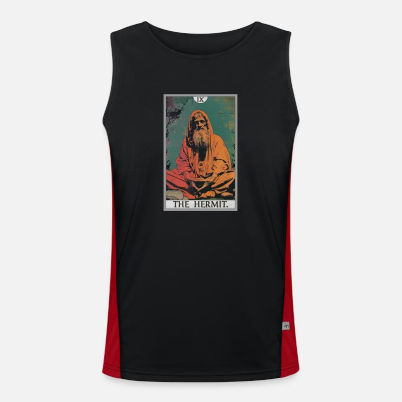 Tarotkarten Tarotkarte The Hermit Der Eremit Funktionelles Kontrast-Tank Top für Männer 