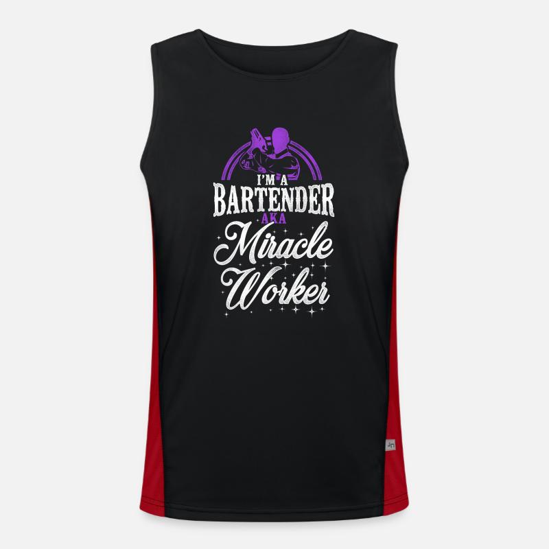 Bartender Mixologist Bartender - Men's Functional Contrast Tank Top  - black/red