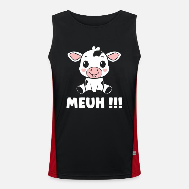 Kuh Funktionelles Kontrast-Tank Top für Männer 