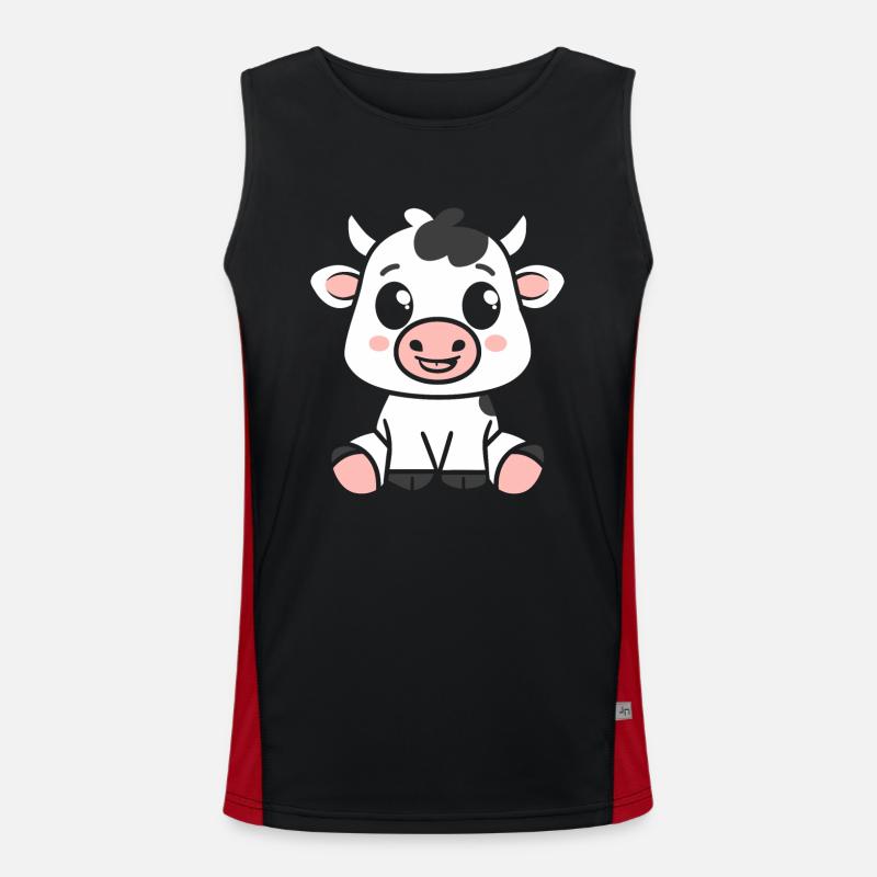 Kuh Funktionelles Kontrast-Tank Top für Männer 