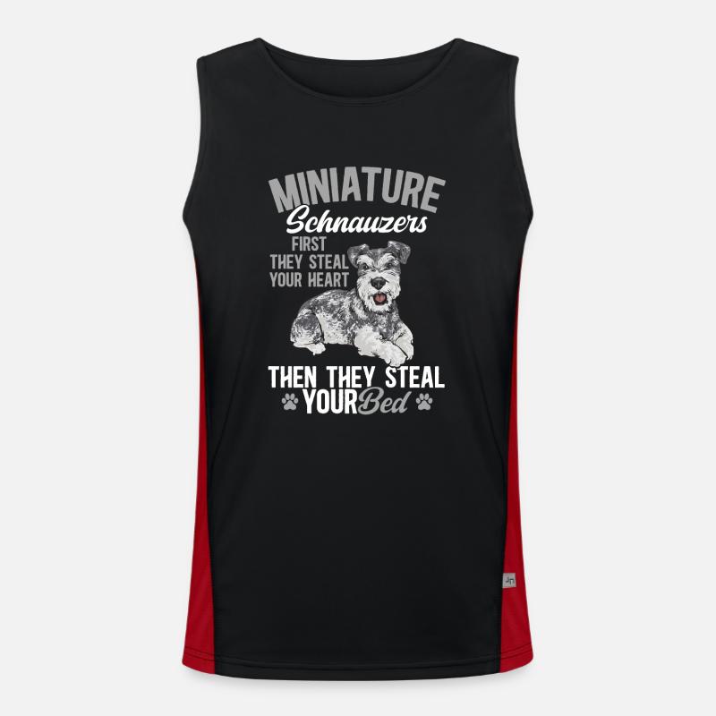 Zwergschnauzer Hund Schnauzer Funktionelles Kontrast-Tank Top für Männer 