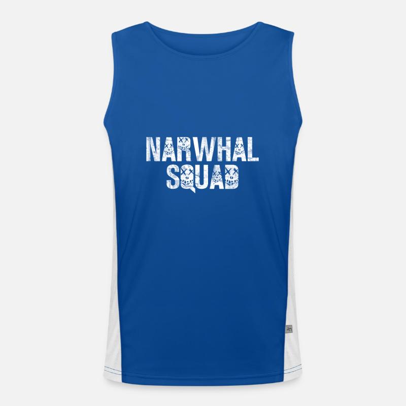 Narwhal Squad Einhorn des Meeres Lustige Knochen Cool Funktionelles Kontrast-Tank Top für Männer 