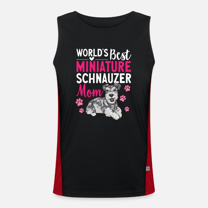 Zwergschnauzer Hund Schnauzer Funktionelles Kontrast-Tank Top für Männer 