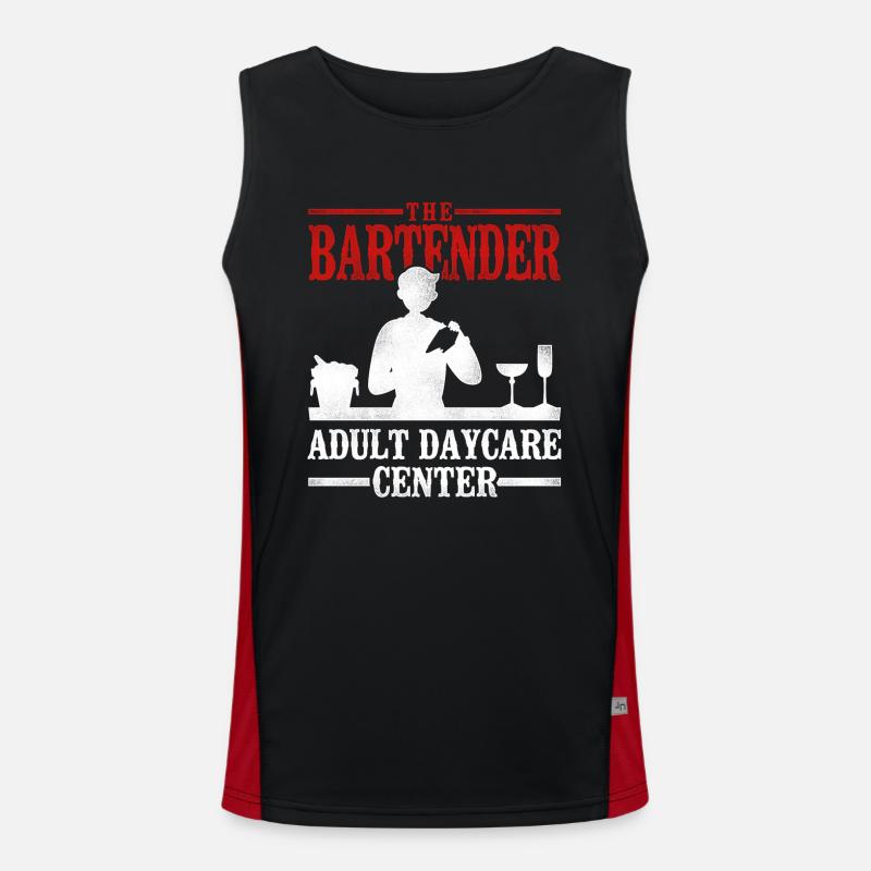 Bartender Mixologist The Bartender - Men's Functional Contrast Tank Top  - black/red