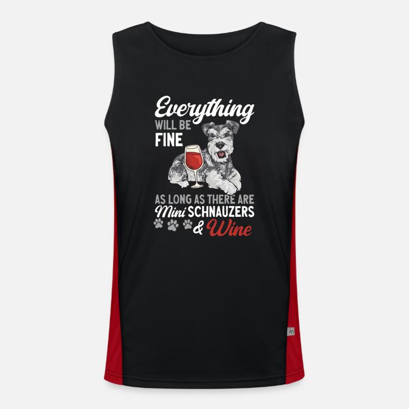 Zwergschnauzer Hund Schnauzer Funktionelles Kontrast-Tank Top für Männer 
