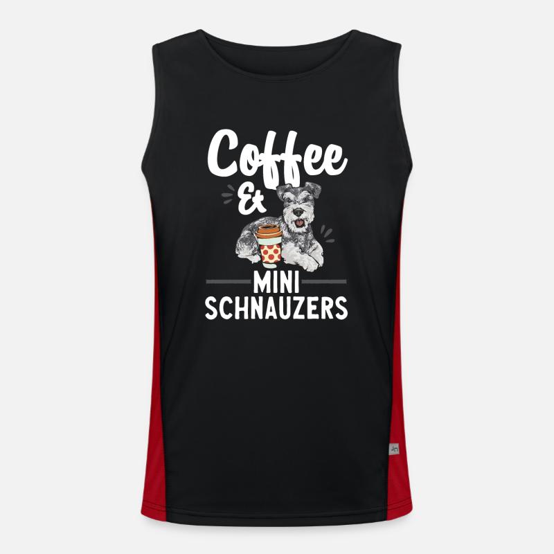 Zwergschnauzer Hund Schnauzer Funktionelles Kontrast-Tank Top für Männer 