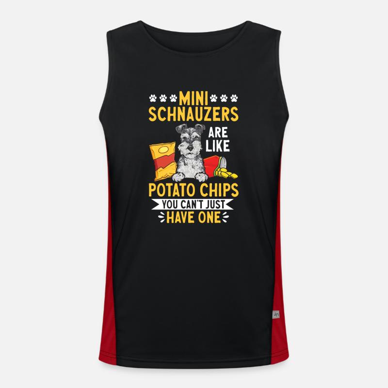 Zwergschnauzer Hund Schnauzer Funktionelles Kontrast-Tank Top für Männer 