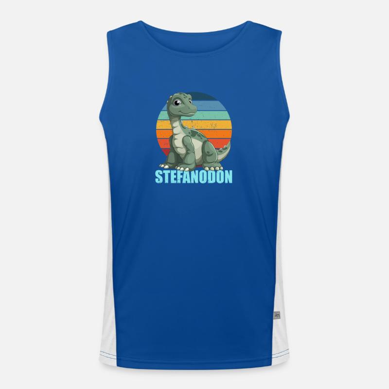 Stefanodon Combination of Stefan and Iguanodon Men's Functional Contrast Tank Top 